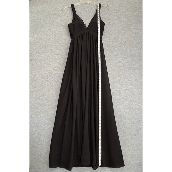 Fame and Partners Black Plunge Neck Dress Size 4 Thigh High Slit Formal Maxi NWT - Picture 13 of 16